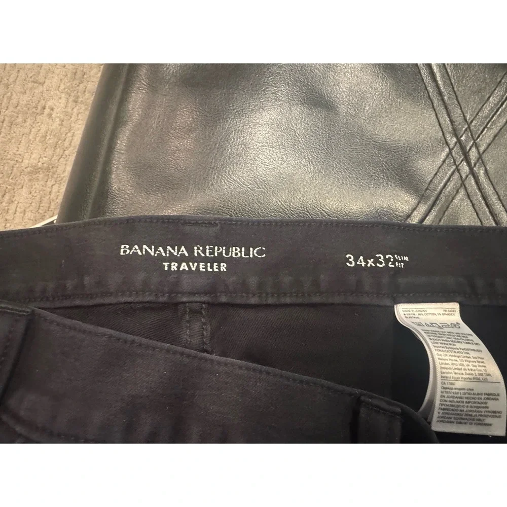 Banana Republic Pants Mens 34x32 2 Pair Traveler  Stretch Chino Casual (N1)